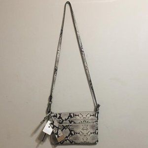 Margot - Small Double Zip Snake Printed Crossbody